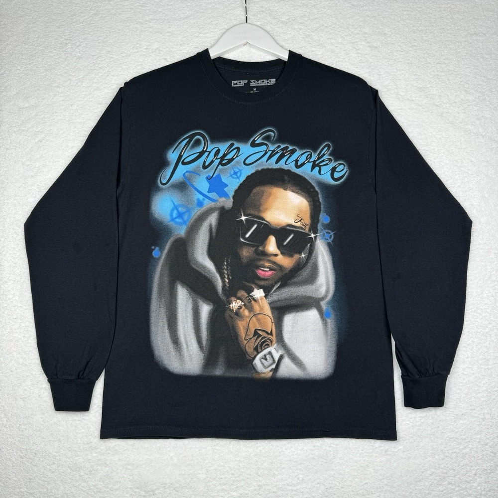 Pop Smoke Airbrush Longsleeve Shirt - Men's Medium - Hip Hop Rap